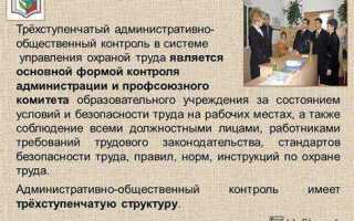 Кто осуществляет общественный контроль за состоянием охраны труда в образовательном учреждении