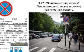 До куда действует знак остановка запрещена