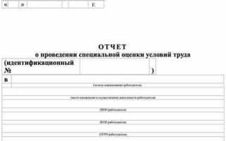 Кто составляет отчет о проведении специальной оценки условий труда