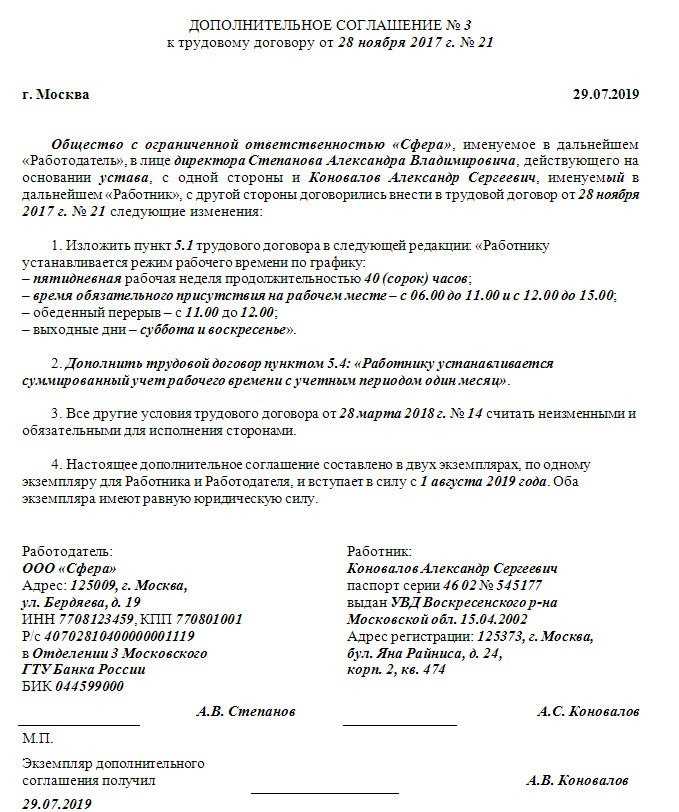 Документы, необходимые для заключения дополнительного соглашения