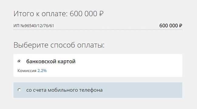 Оплата напрямую через суд или его канцелярию