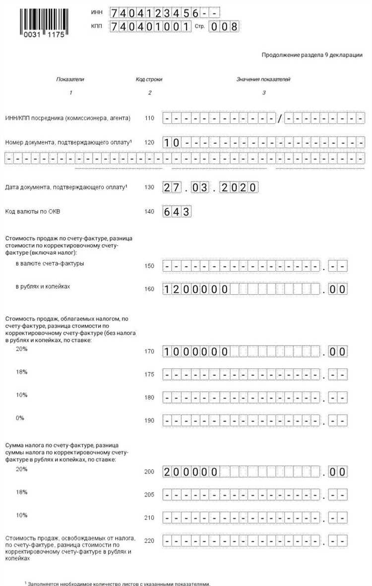 1010421 что означает в декларации по ндс