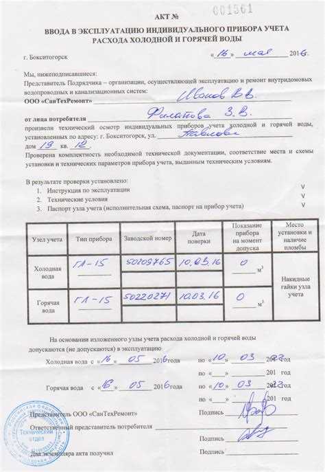 Как правильно проверить и подписать акт контрольных показаний