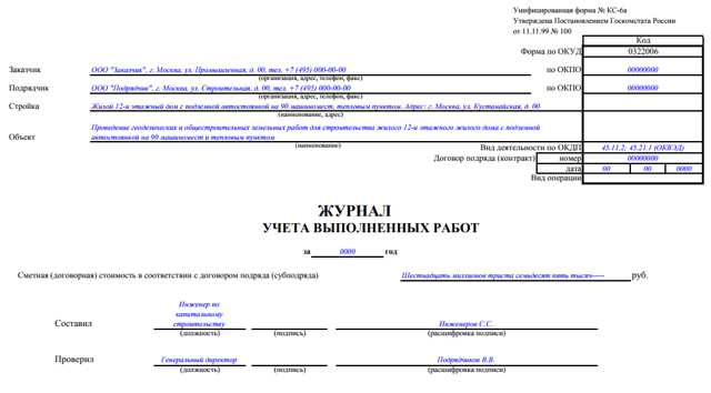 Типичные ошибки при оформлении формы КС 6а