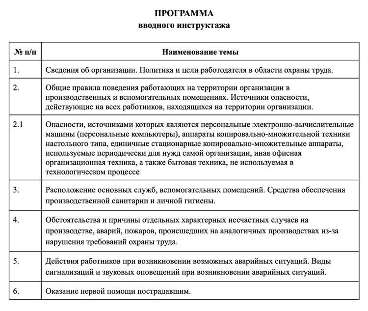Определение ответственных за проведение инструктажа